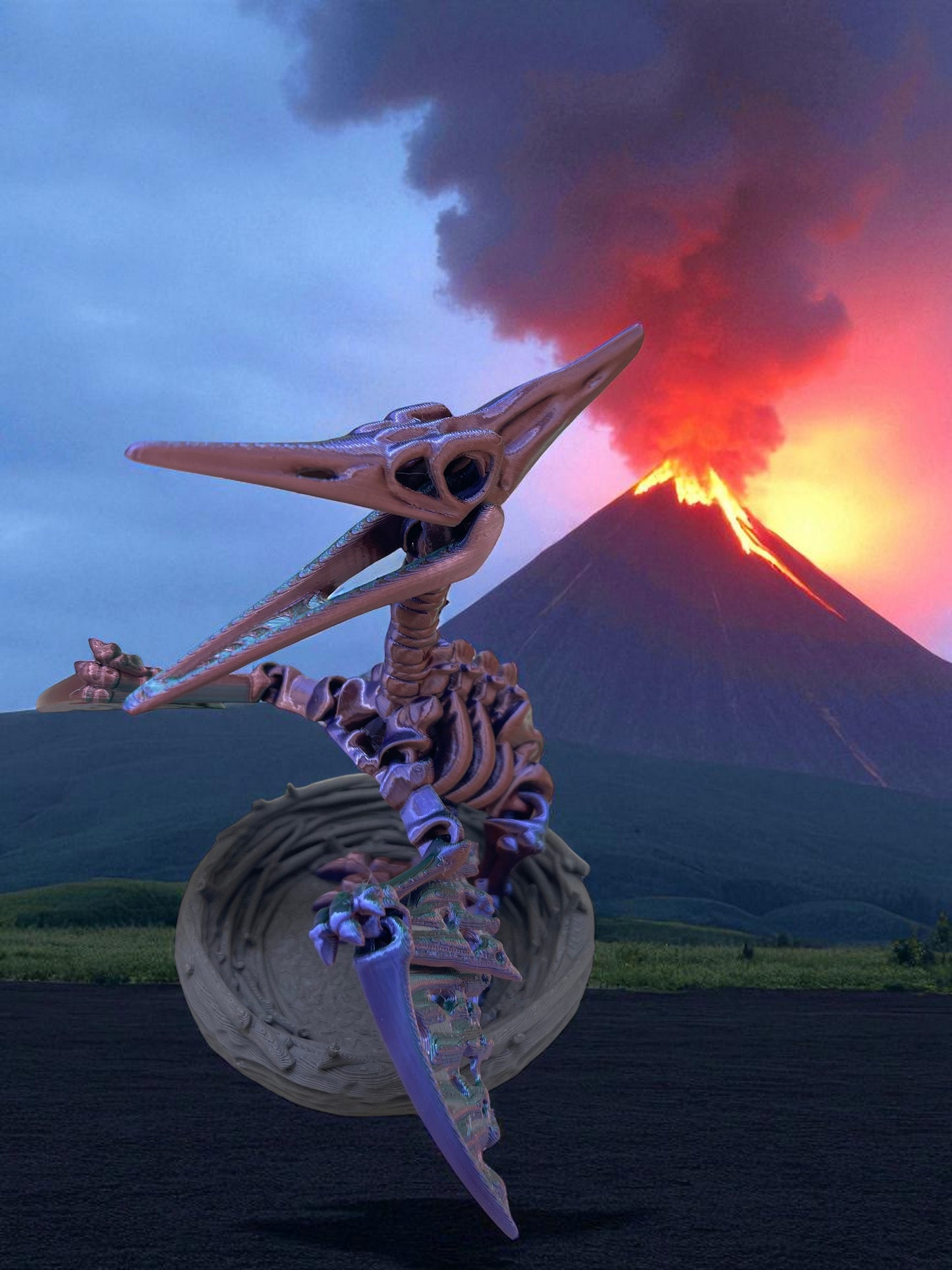 Skeleton Pteranodon with Nest Stand