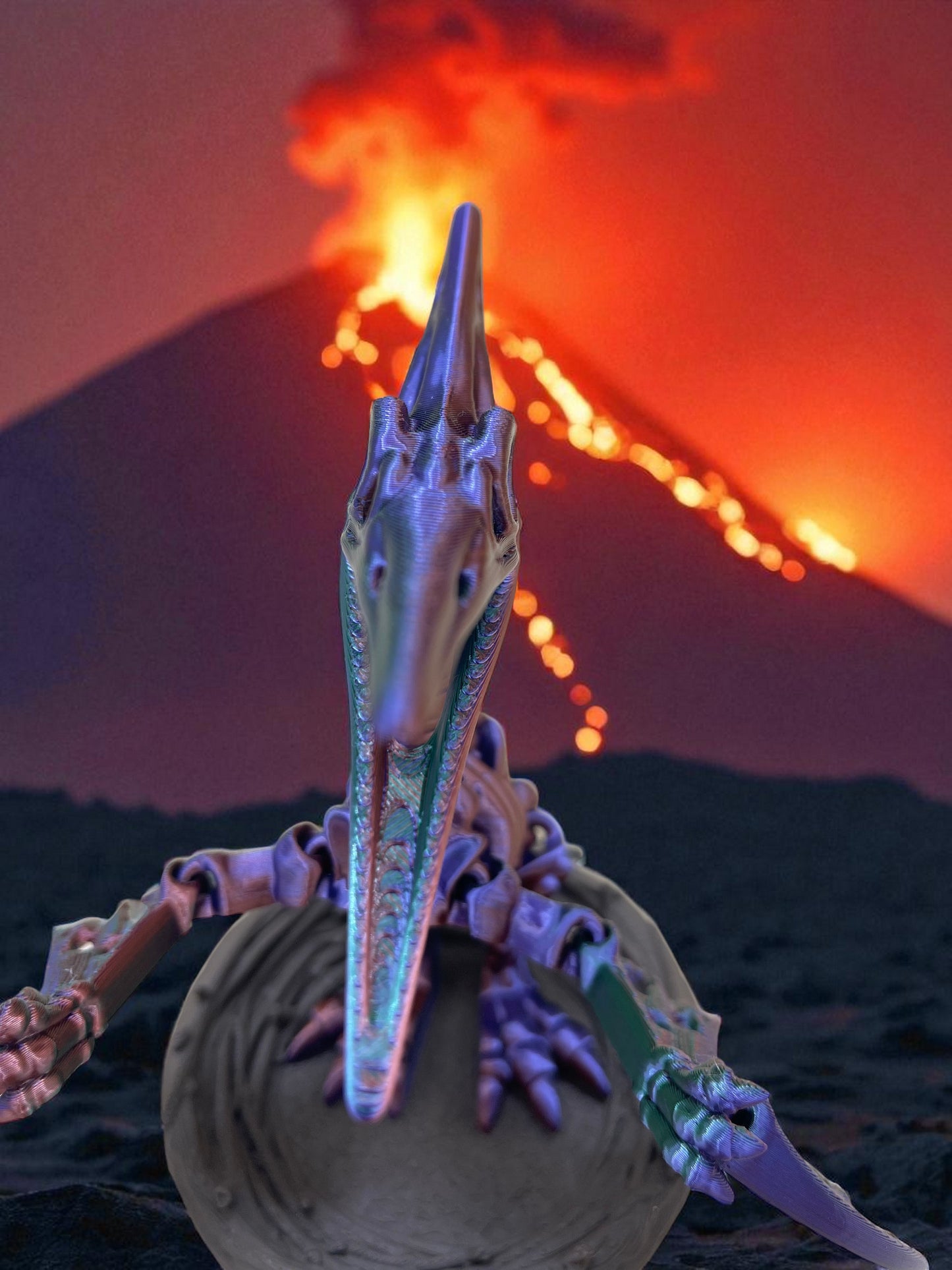 Skeleton Pteranodon with Nest Stand