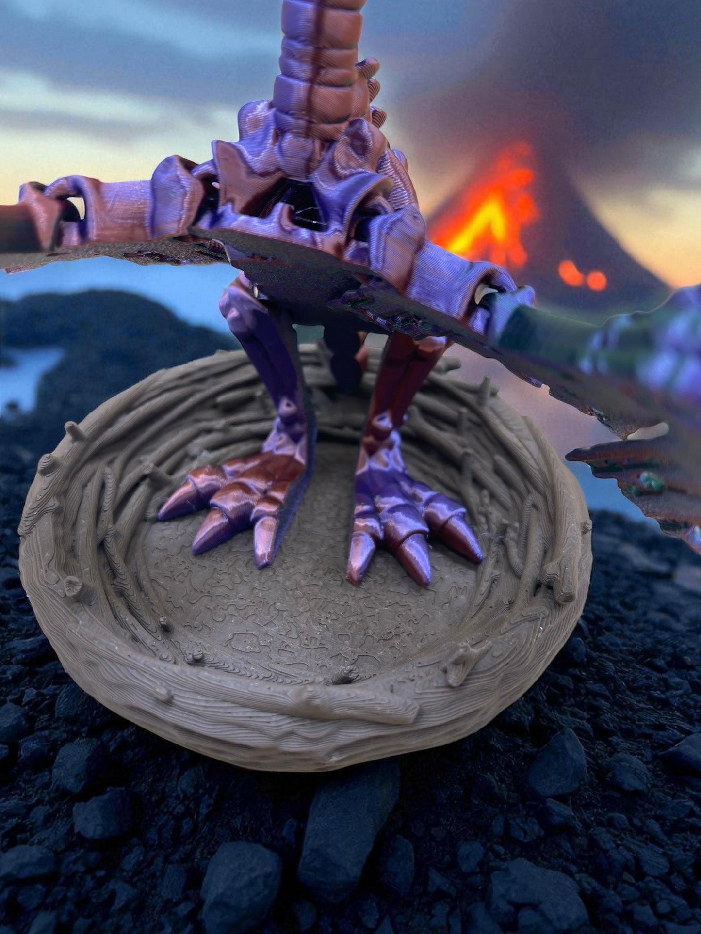 Skeleton Pteranodon with Nest Stand