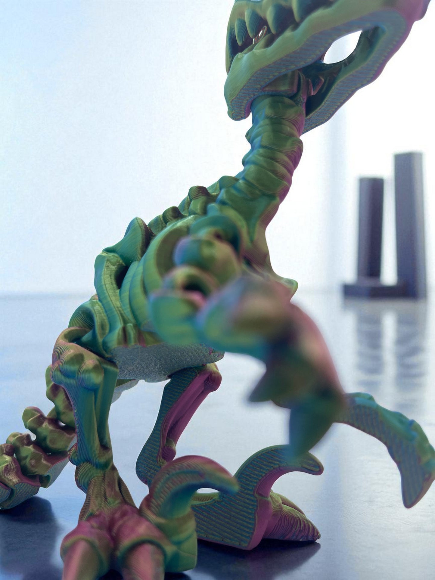 Skeleton Raptor with Stand