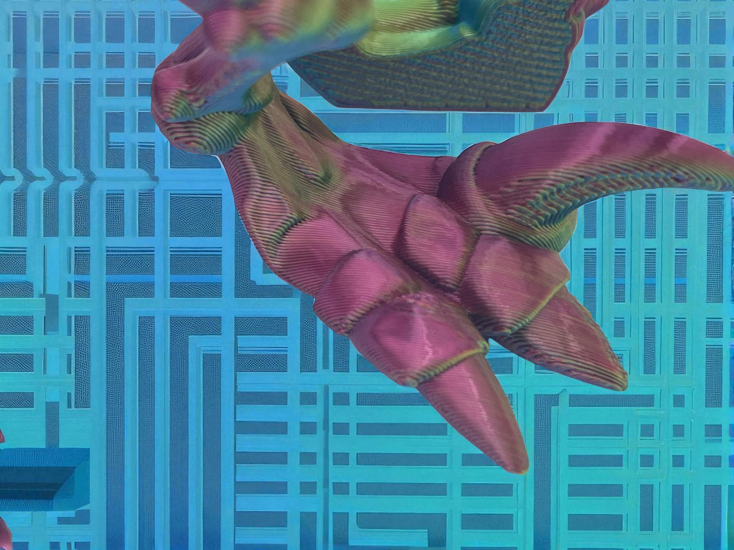 Skeleton Raptor with Stand